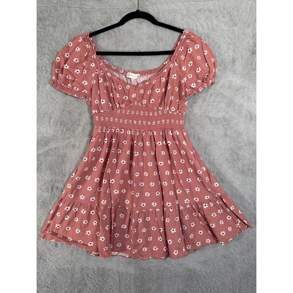 Altard State Women's Floral Mini Dress Smocked Bodice Ruffle Tiered Hem